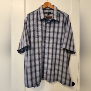 Britches men's dress shirt, size 2XL blue & grey plaid